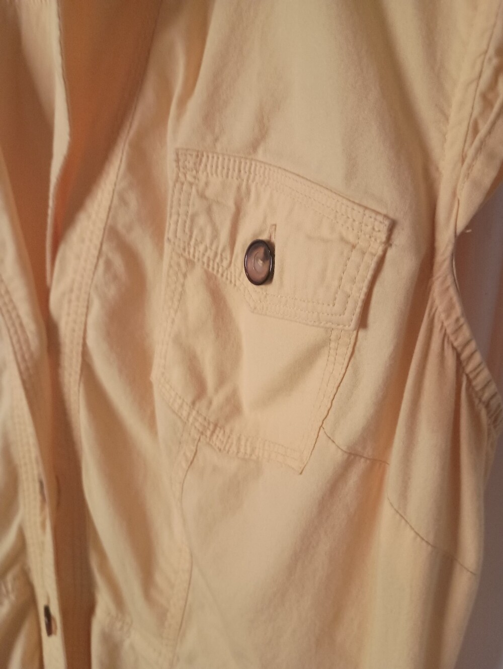 BCX- Yellow Button-Front Shirt Dress- Size M - Picture 3 of 8